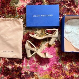 STUART WEITZMAN open toe sandal heel - nude size 8